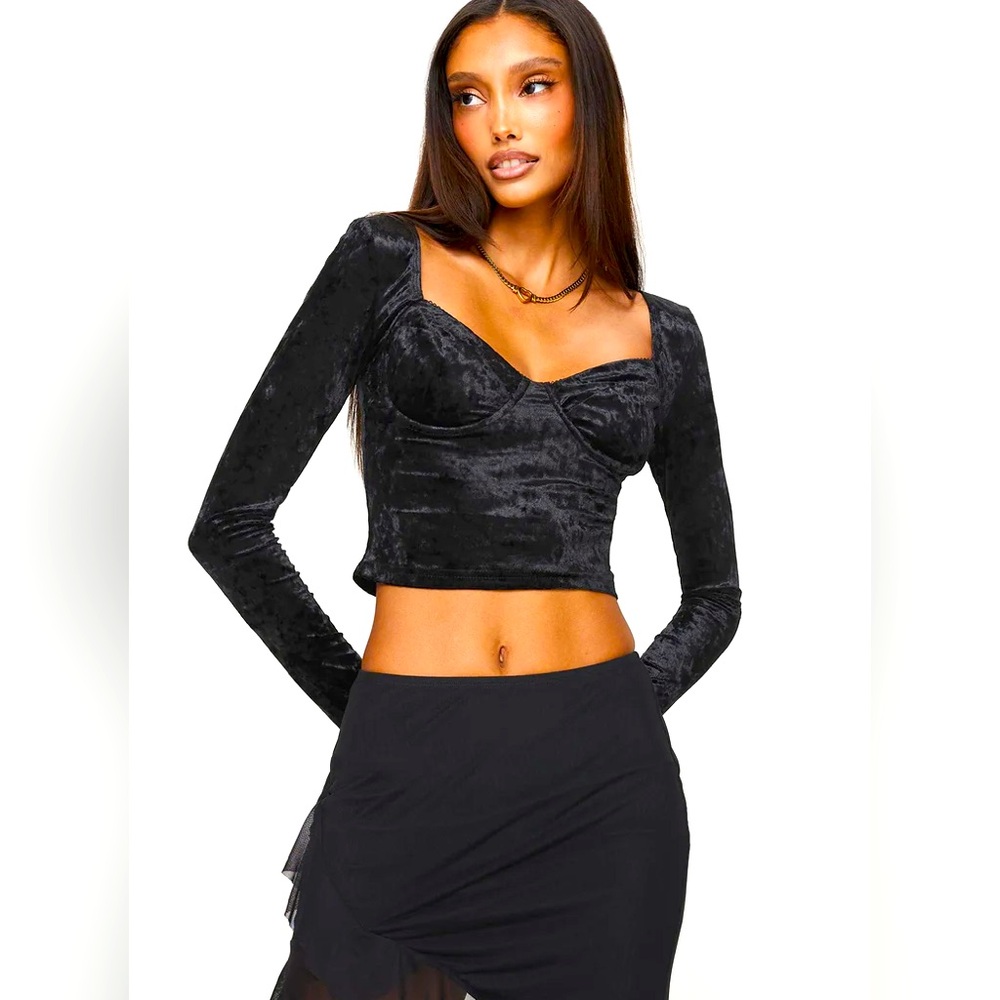 NWT Princess Polly Brako Long Sleeve Top Black - US 8 / Black  🖤